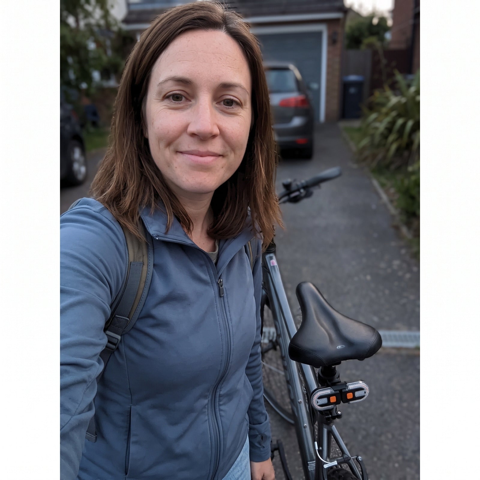 Emma R. with a bike turn signal light