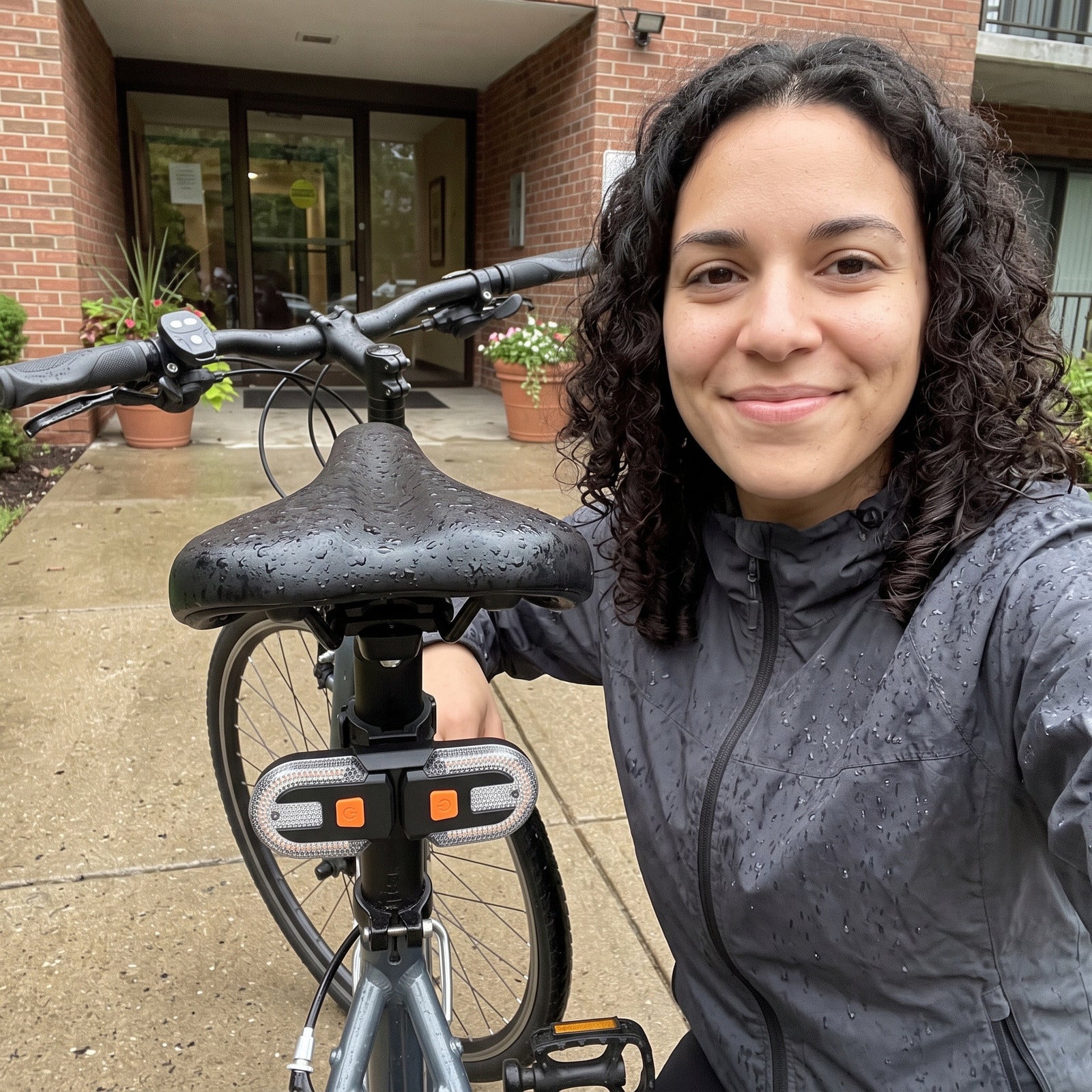 Maya S. with a bike turn signal light